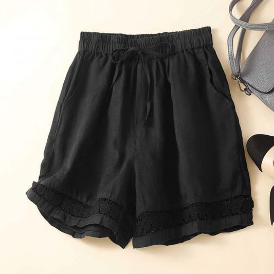 Evelyn Norrington | White Lace Trim Shorts For Women