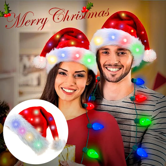 Glow Night | Red LED Christmas Santa Hat Unisex