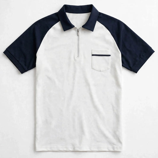 Desmond Rutherglen | Zip Polo Shirt For Men