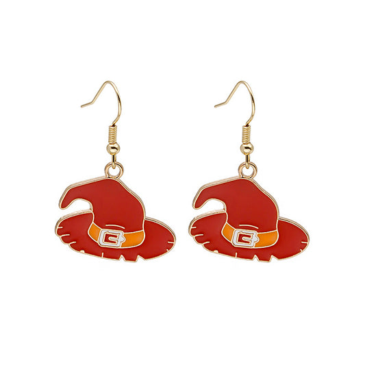 Beatrice Lockwood | Enamel Witch Hat Halloween Earrings For Women