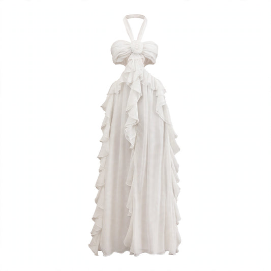 Ava Fairbanks | Ruffled Halter Maxi Dress For Women