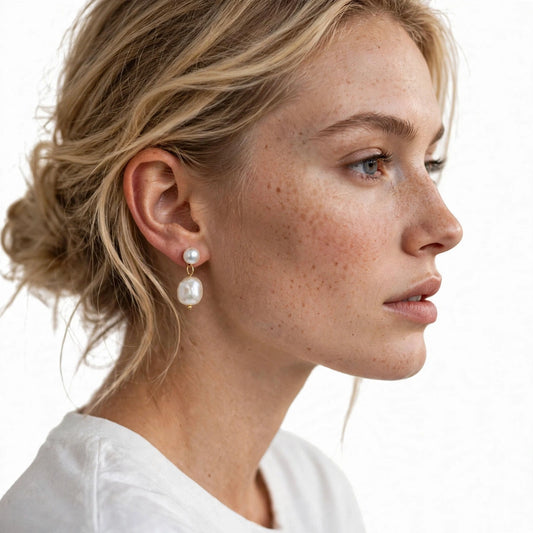 Dalia Walcombe | Sterling Silver Double Pearl Earrings For Women