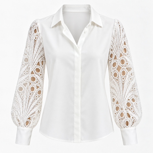 Annabel Rushworth | Lace-Sleeve Blouse With Eyelet Detail