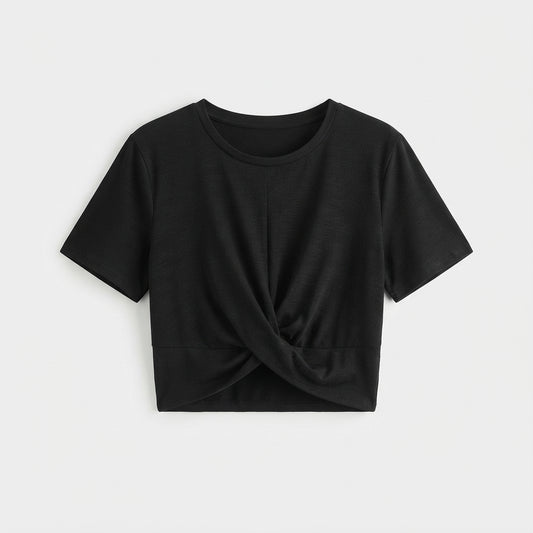 Arabella Fenwick | Textured Crop Top With Twist Front For Women