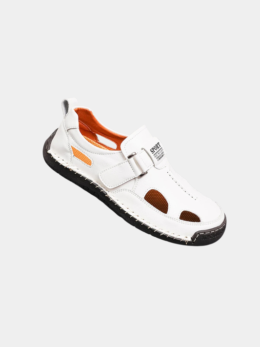 Flynn Radcliffe | White Leather-Look Sport Sandal For Men