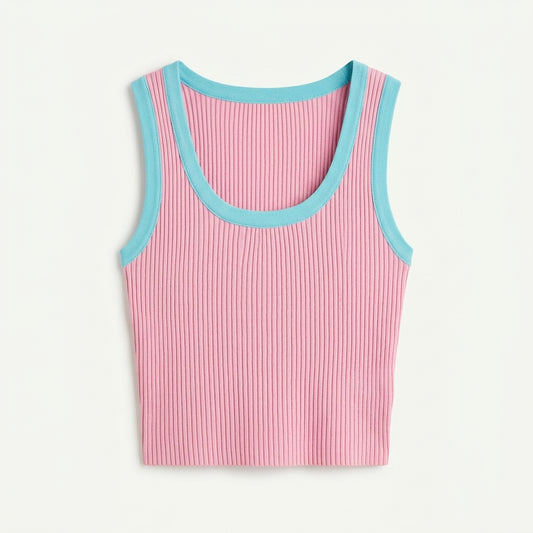 Marnie Calloway | Ribbed Contrast-Trim Tank Top For Women