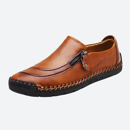 Jarrah Marlowe | Black Leather Side Zip Shoes For Men