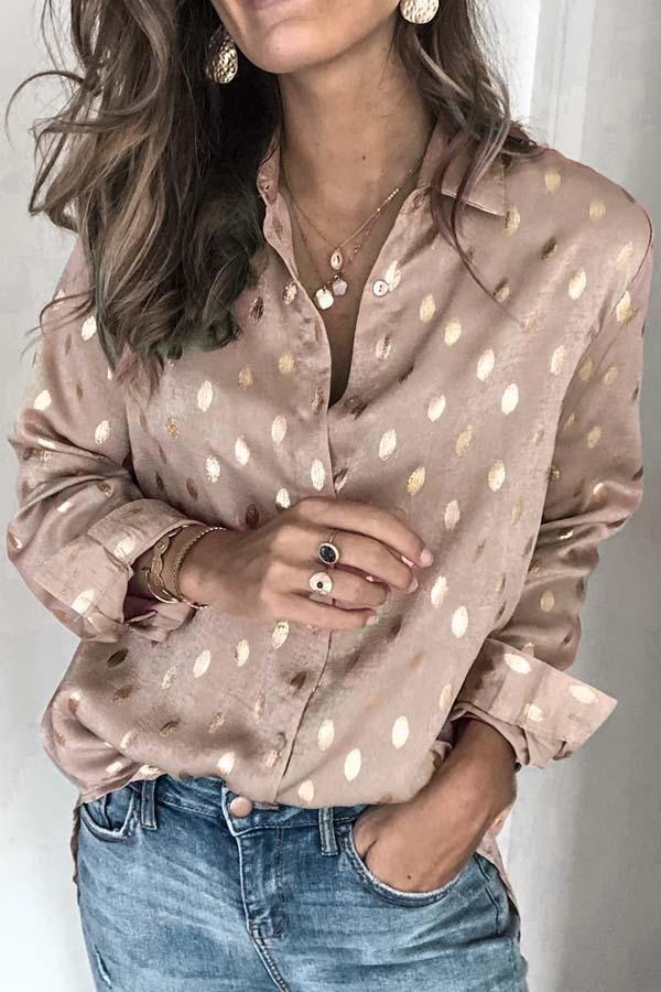 Erin Calloway | Silver Dot Satin Blouse For Women