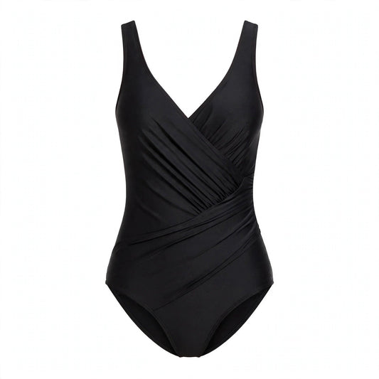 Arwen Halcombe | Black Wrap Front Shaping Swimsuit For Women