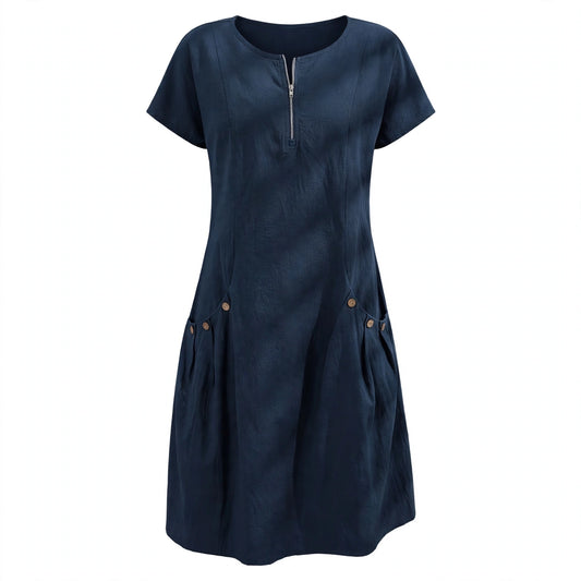 Charlotte Beaumont | Cotton Summer Dress With Button Detail For Women