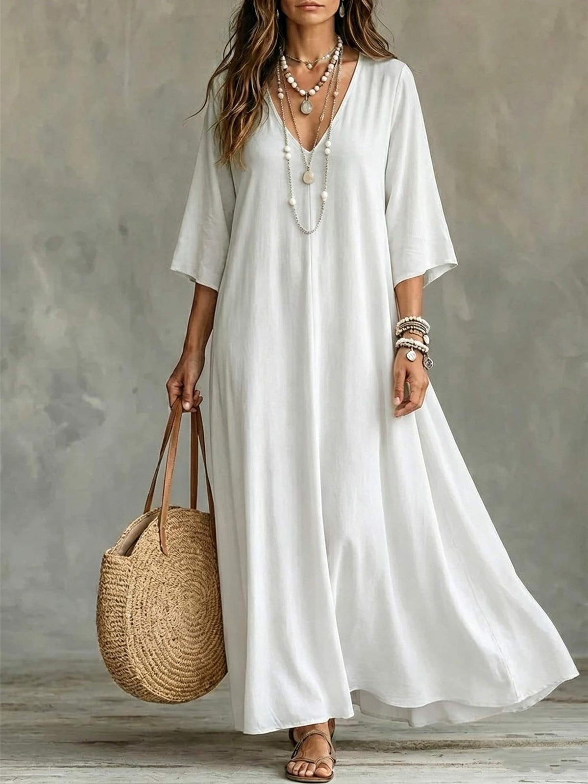 Ava Sinclair | Relaxed V-Neck Summer Dress For Women