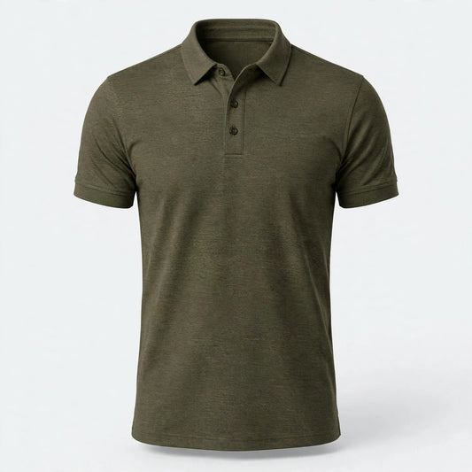 Felix Prescott | Khaki Short Sleeve Polo Shirt For Men