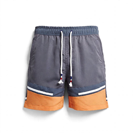 Fergus Galloway | Navy Colourblock Board Shorts For Men
