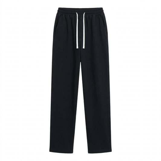 Kieran Petworth | Black Wide Leg Linen Look Trousers For Men
