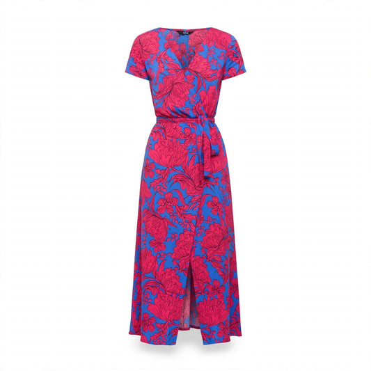 Florence Harlow | Pink Floral Wrap Maxi Dress For Women