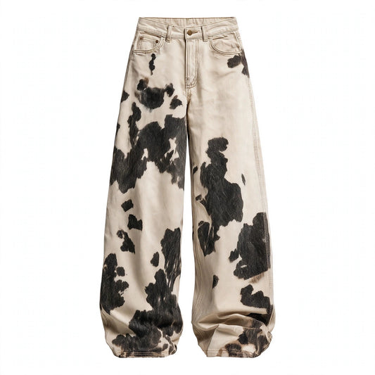Gwen Everdene | Cow Print Wide Leg Trousers For Women