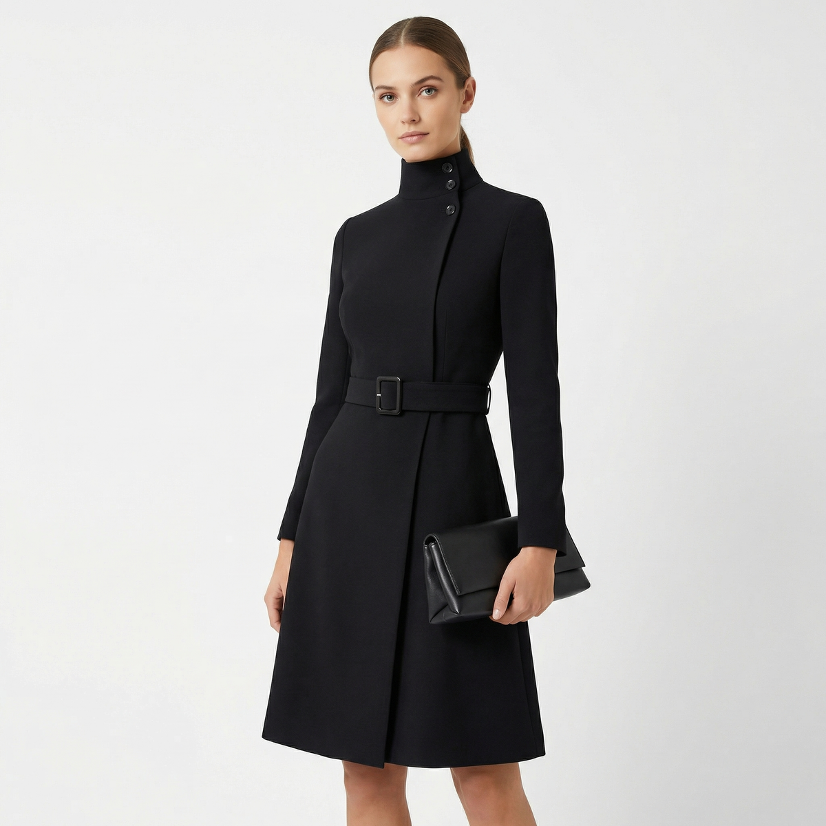 Evelyn Ashford | Elegant Belted Coat Dress For Women