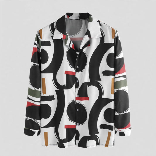 Ivor Vardon | Abstract Circle Print Shirt For Men