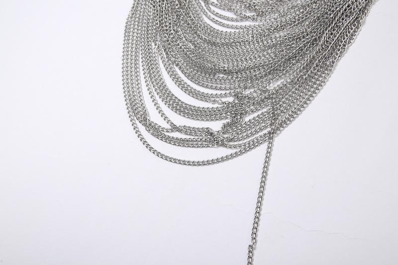 Josephine Winters | Draped Metal Chain Crop Top For Women