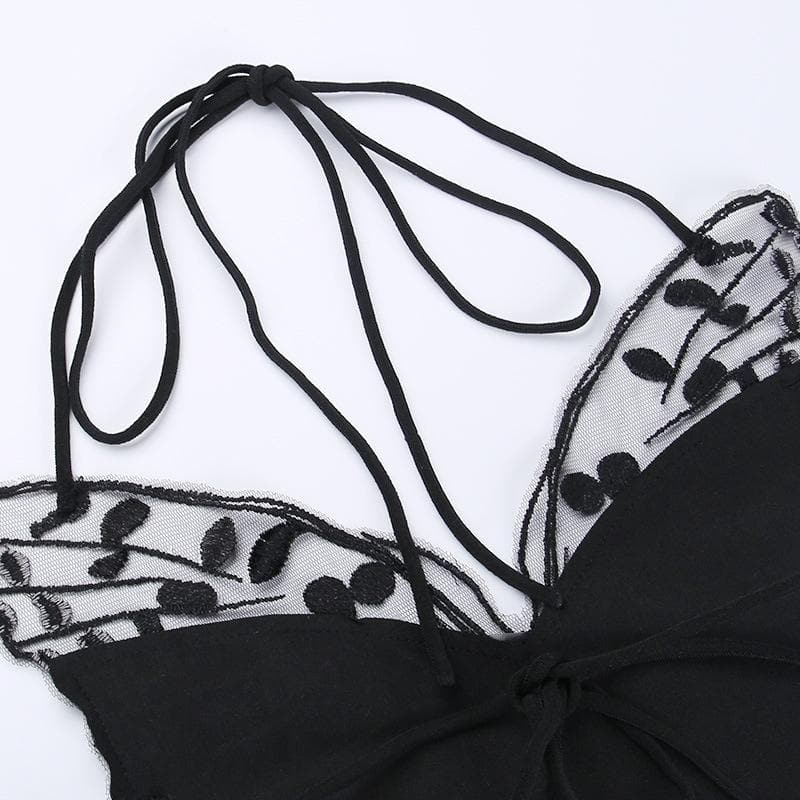 Ivy Marsh | Lace Butterfly Crop Top