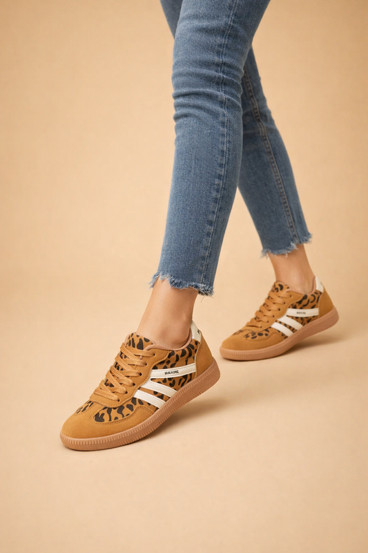 Juniper Hallam | Navy Retro Lace-Up Sneakers For Women