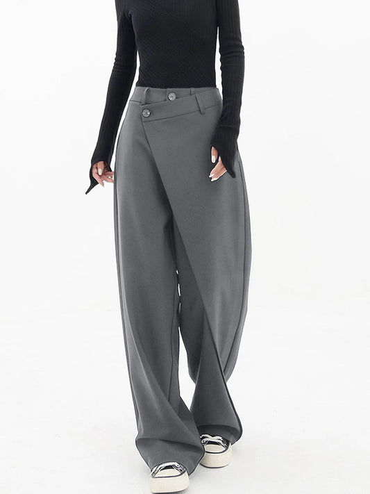 Kira Ingleton | Black Wrap Front Wide Leg Trousers For Women