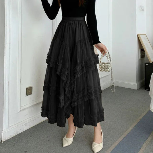 Rhiannon Halesworth | Blush Tiered Pleated Midi Skirt For Women