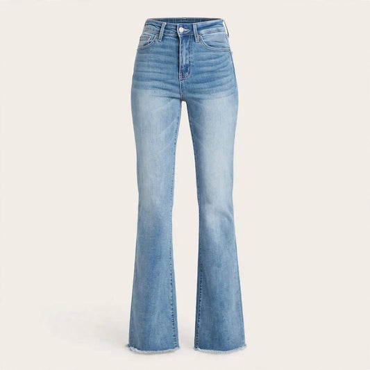 Saskia Oakmead | Light Blue Bohemian Flared Jeans For Women