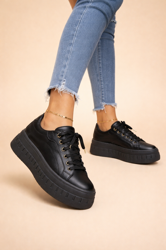 Saskia Thornbury | Tan Platform Sneakers For Women