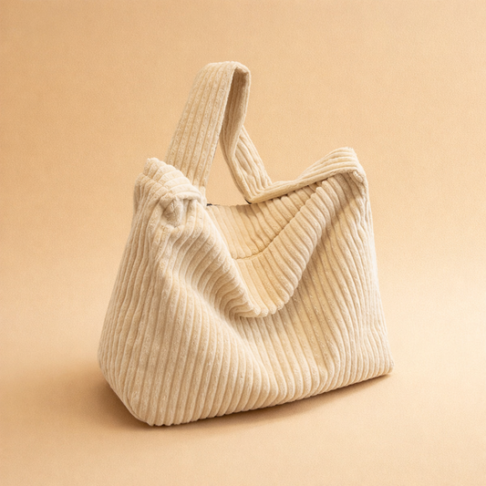 Seraphina Dowling | Black Corduroy Knot Handle Bag For Women