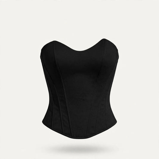 Thea Stanhope | Black Strapless Bandeau Crop Top For Women