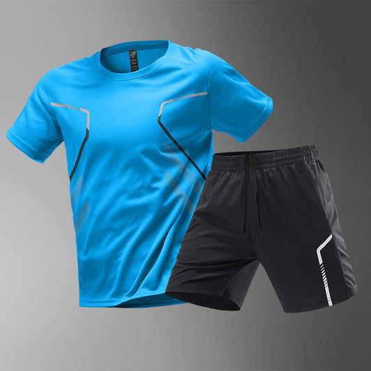 Ty Maddock | Grey Sports T-Shirt And Shorts Set For Men