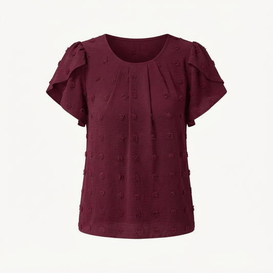 Willow Sheppard | Swiss Dot Blouse With Petal Sleeves