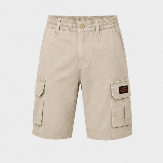 Xavier Thompson | Khaki Cargo Shorts For Men