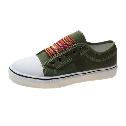 Zara Fitzwilliam | Khaki Canvas Slip-On Sneakers For Women