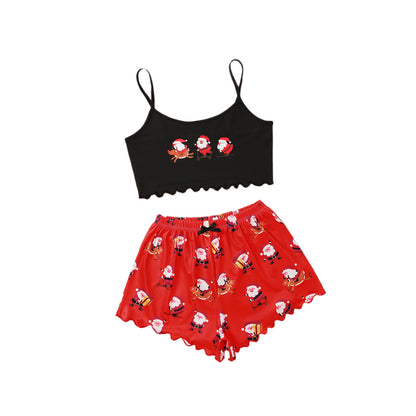 Snowy Cheer | Santa Print Christmas Pyjamas For Women