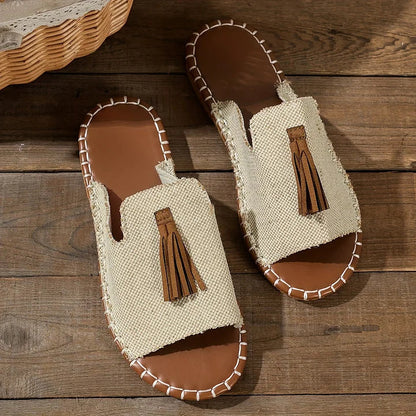 Orla Prendergast | Boho Tassel Flat Sandals For Women