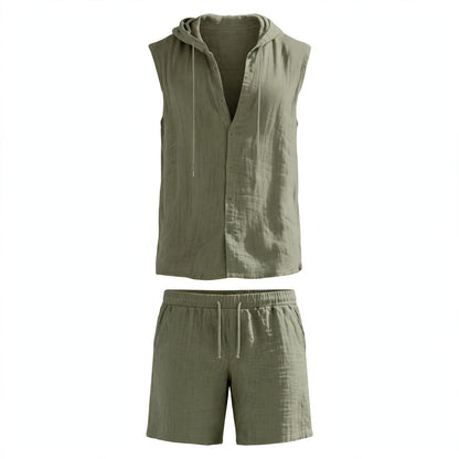 Gregor Norbury | Sleeveless Shirt And Shorts Set For Men