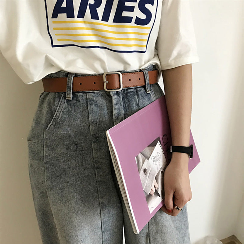 Retro Square Buckle Belt