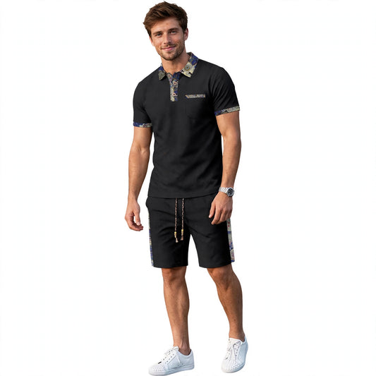Conan Irwell | Beige Polo And Shorts Set For Men