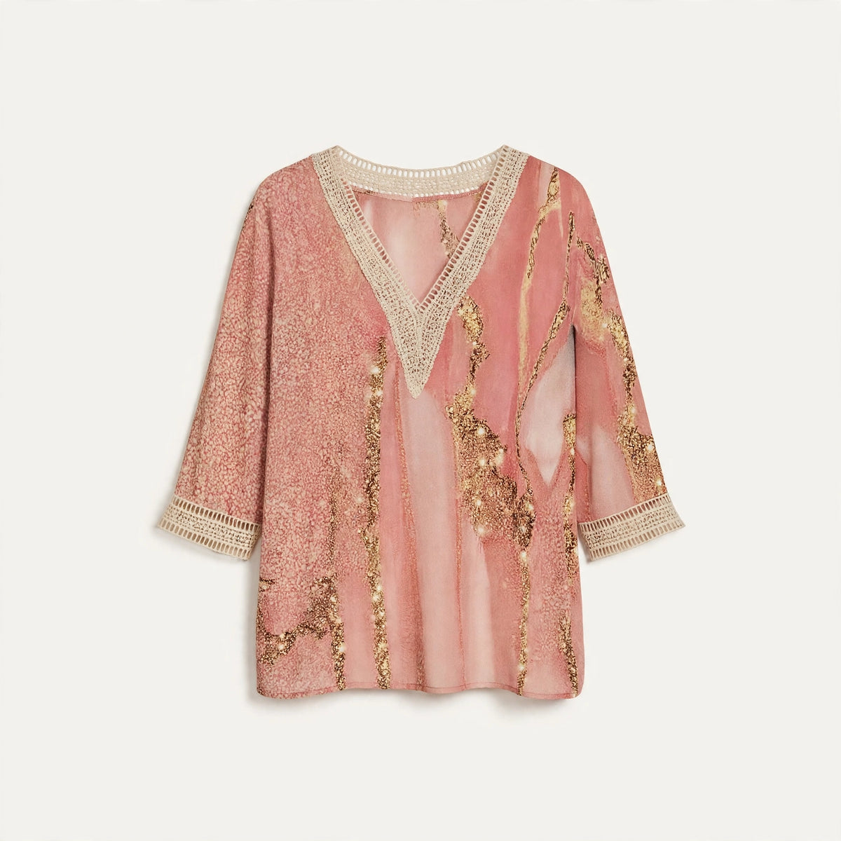 Sorella | Lace Trim V-Neck Blouse For Women
