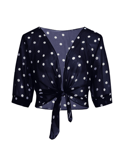 Bianca Whitaker | Polka Dot Tie-Front Blouse For Women