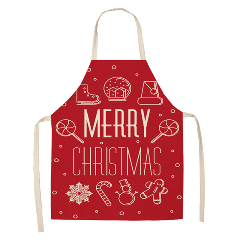 Yule | Red Snowman Print Christmas Apron Unisex