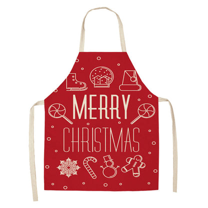 Yule | Red Snowman Print Christmas Apron Unisex