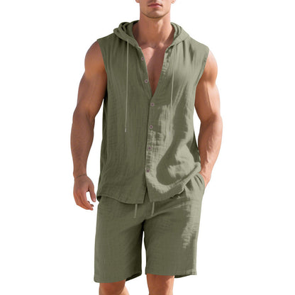 Gregor Norbury | Sleeveless Shirt And Shorts Set For Men