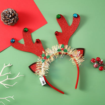 Antler Glow | Red Light-Up Reindeer Christmas Headband Unisex