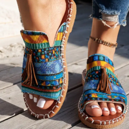 Orla Prendergast | Boho Tassel Flat Sandals For Women
