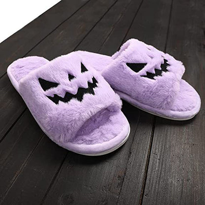 Beatrix Sloane | Plush Pumpkin Halloween Slippers For Women