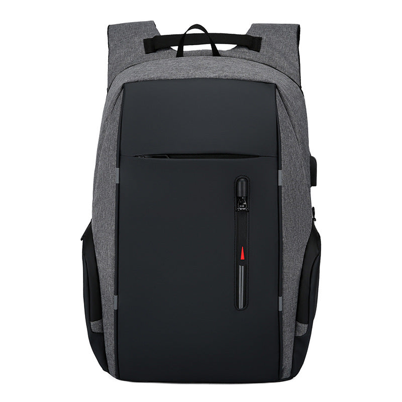 Water-Resistant USB Laptop Backpack - Grey