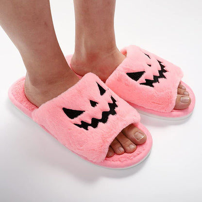 Beatrix Sloane | Plush Pumpkin Halloween Slippers For Women